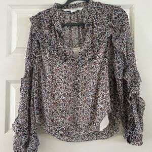 Veronica Beard Black and White Patterned Blouse